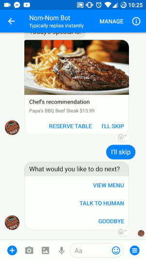 restaurant-cafe-hospitality bots Faceboo Messenger Bots For Restaurants